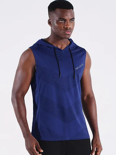 Vista 2 de Neleus Camisetas sin mangas de entrenamiento para hombre, paquete de 3 camisetas sin mangas para correr con capucha