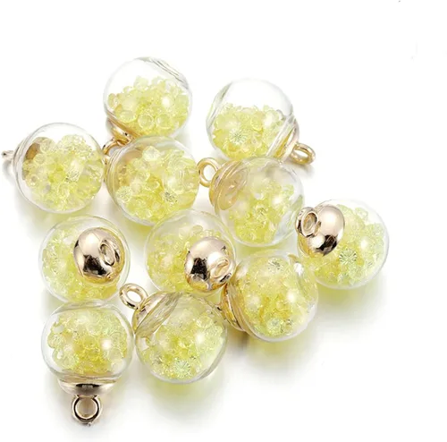 Vista 10 de 10 unids/lote de 0.630 in transparente bola de cristal encantos estrella lentejuelas colgantes para DIY pendientes collar joyería fabricación