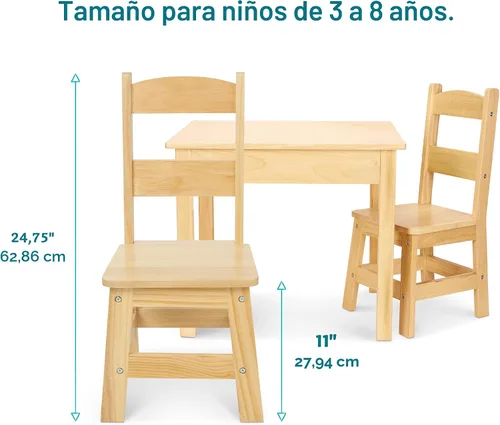 Vista 4 de Mesa y sillas de madera Melissa & Doug, talla única , Natural