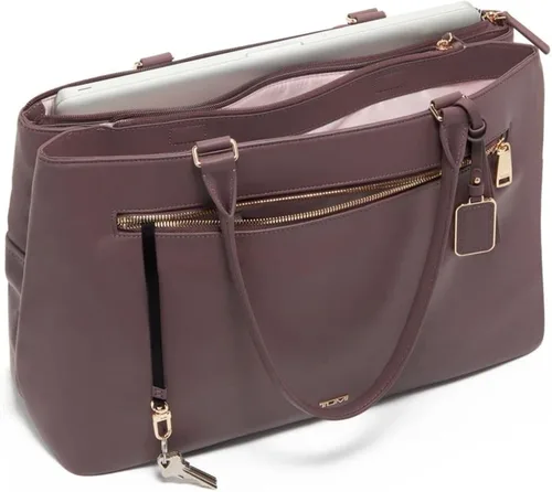 Vista 2 de TUMI - Voyageur Sidney - Bolso de cuero para negocios, color malva oscuro, Malva oscuro