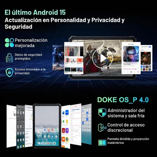 Vista 5 de Blackview Tablet resistente de 2.4k 10.36 pulgadas, Android 15 22000mAh Negro