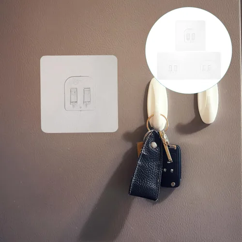 Vista 8 de 20Pcs Self Adhesive Wall Hooks for Bathroom Storage