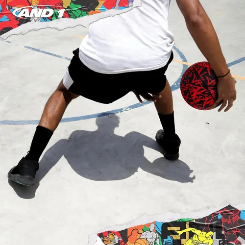 Vista 4 de AND1 Street Ink - Balón de baloncesto de goma, tamaño reglamentario oficial 7 (29.5 pulgadas), diseño de canal profundo, hecho para interiores