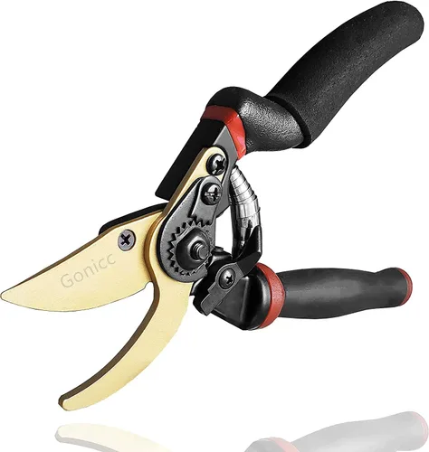Vista 8 de Tijeras podadoras profesionales con filo profesional Gonicc de 8 pulgadas (GPPS-1002), tijeras podadoras para árbol, cortadora de mano, tijeras