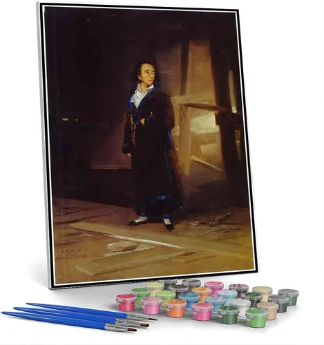 Vista 4 de Pintura por números para kits de adultos Retrato de Ferdinand guillemardet Pintura por Francisco Goya Kit de pintura por números sobre lienzo