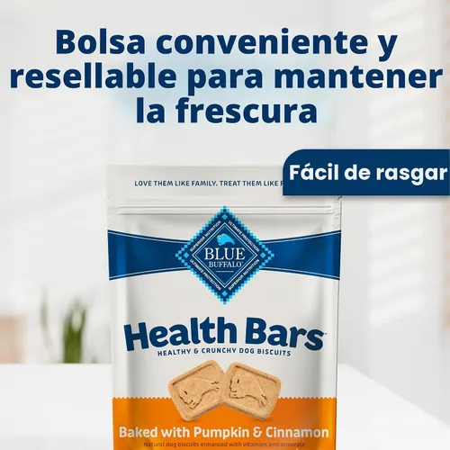 Vista 4 de Blue Buffalo Health Bars Galletas de calabaza y canela para perros