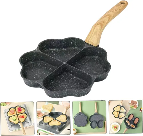 Vista 8 de Angoily Sartén reutilizable con forma de corazón para panqueques resistente al desgaste, sartén antiadherente para uso diario para desayuno