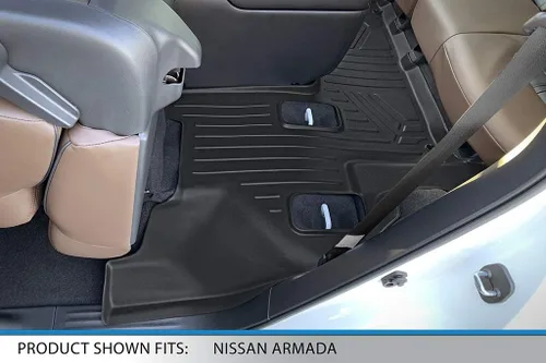 Vista 5 de SMARTLINER Juego de tapetes de piso de ajuste personalizado de 3 filas para Infiniti QX56 2011-2013