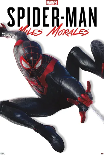 Vista 16 de Trends International Marvel Comics - Póster de pared de la serie Miles Morales, 22.4 pulgadas de largo x 14.7 pulgadas, versión enmarcada de madera