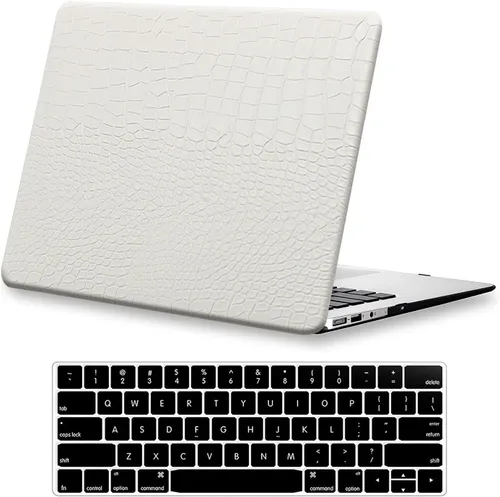 Vista 24 de Compatible con Funda para MacBook Air de 13 Pulgadas con Diseño de Cocodrilo 2021 2020 2019 2018 M1 A2337 A2179 A1932, Texturizada Elegante Lujosa