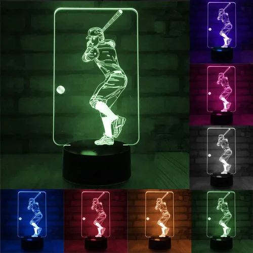 Vista 2 de EpicGadget - Soporte de luz nocturna 3D con ilusión óptica y 7 colores cambiantes, 0.70watts, 5.00 volts