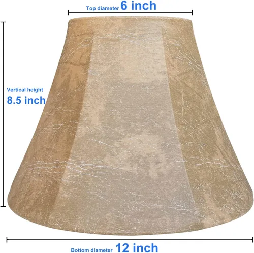 Vista 2 de Juego de 2 pantallas de lámpara, TOOTOO STAR pantalla de lámpara de imitación a piel de oveja de 6" de ancho superior x 12" de ancho inferior x 8.5