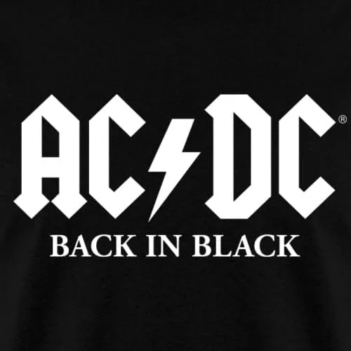 Vista 2 de Spreadshirt ACDC Back in Black Album White Logo Camiseta para hombre