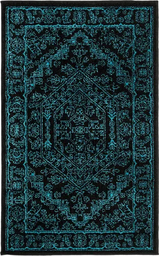 Vista 108 de SAFAVIEH ADR108B - Tapete de la colección Adirondack, 2 pies 1 pulgada x 6 pies, marfil y plateado, diseño de medallón oriental, no desprende