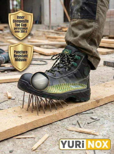 Vista 3 de Botas de trabajo con punta compuesta Zapatos de seguridad antideslizantes duraderos para hombres