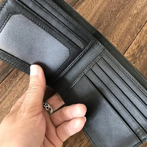 Vista 3 de Carteras de cocodrilo de lujo hechas a mano para hombre Cartera plegable de cuero genuino