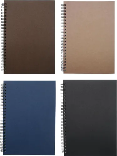 Vista 11 de YYaaloa 4-Pack A5 Lined Sketch Book Soft Cover Spiral Notebooks Journals 120 Pages 5.7" x 8.3" Cream colored paper (A5 Lined 4 color 4pcs)