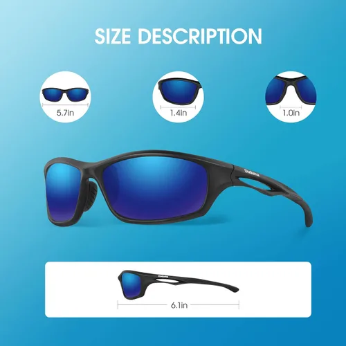 Vista 4 de Duduma Polarized Sports Sunglasses for Men Women Running Cycling Fishing Golf Driving Shades Sun Glasses Tr90