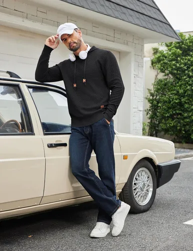 Vista 29 de COOFANDY Sudadera con capucha para hombre, casual, de manga larga, con cordón, de punto gofre, ajustada