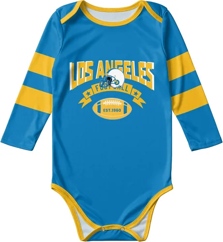 Vista 2 de Sfodcovy Ropa de bebé personalizada de manga larga de fútbol ropa de bebé recién nacido, número de nombre personalizado, regalos de bebé niño niña