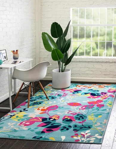 Vista 20 de Unique Loom Azalea Collection - Alfombra de área Indica (2 pies x 3 pies 1 pulgada, rectangular, marfil y gris)