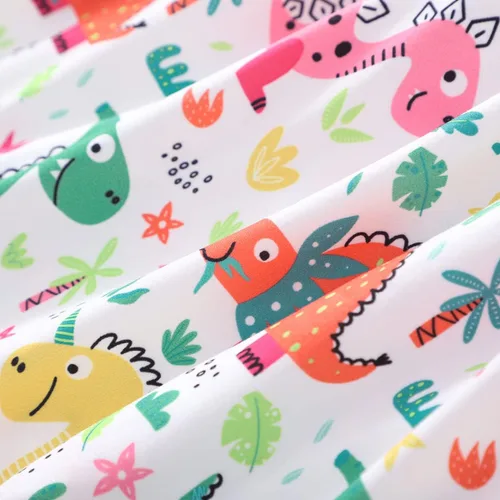 Vista 6 de Popshion Vestidos de niña con mangas con vuelo, vestido de verano para niños, fiesta de cumpleaños, sin mangas, vestido de 1 a 8 años
