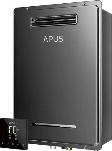 Vista 9 de APUS Calentador de agua sin tanque de gas natural, hasta 4.42 GPM, calentador de agua sin tanque para interiores, 95,000 BTU bajo demanda