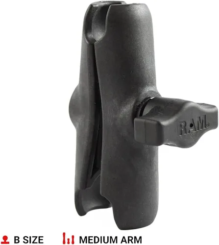 Vista 2 de RAM Mounts RAP-B-201U - Brazo de doble enchufe compuesto con brazo mediano compatible con componentes de bola de 1 pulgada de tamaño RAM B