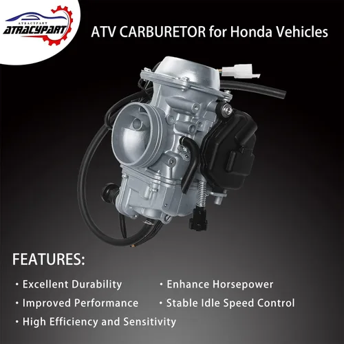 Vista 2 de Carburador compatible con Honda Rancher 300 350/Honda Fourtrax 300 350/Honda Foreman 400 450, Carb se adapta a Honda TRX300 Foreman TRX450 Fourtrax