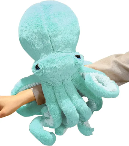 Vista 12 de GOOC Pulpo, animales de peluche, pulpo, muñecos de peluche, juguetes de peluche de pulpo, regalo para niños y amantes (negro)