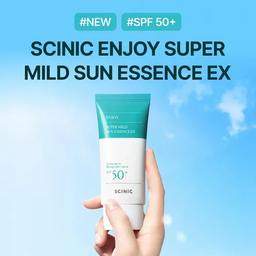 Vista 2 de SCINIC Enjoy Super Mild Sun Essence EX 1.69 fl oz (1.7 fl oz) SPF 50+ Protector solar ligero, de rápida absorción e hidratación, cuidado