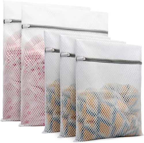 Vista 7 de Muchfun 3 bolsas de lavandería duraderas de malla de panal para prendas delicadas de 9 x 12 pulgadas (3 pequeñas) 36 ES Small