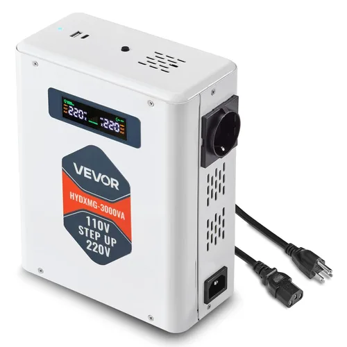 Vista 11 de VEVOR Convertidor de Voltaje Reductor, 2000VA, Convertidor de Energía de Voltaje de Servicio Pesado, Transformador de Energía de 220V a 110V, con 2