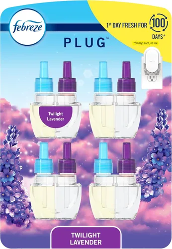 Vista 10 de Febreze Ambientador enchufable, repuesto de aceite perfumado que combate el olor, para el hogar, el baño y la cocina, de larga duración, gana brisa