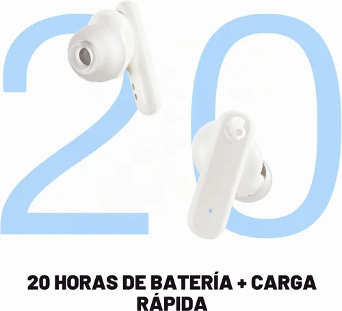Vista 3 de Skullcandy Smokin' Buds Auriculares Inalámbricos, Auriculares Bluetooth, Ajuste de Aislamiento de Ruido, Hasta 20 Horas de Batería, IPX4 Resistente