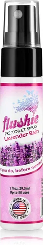 Vista 6 de Flushie - Aerosol preinodoro para desodorante de olores de inodoro... (lavanda, paquete de 2)