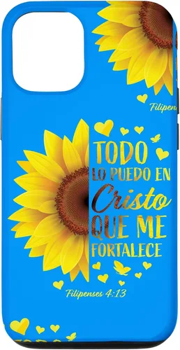 Vista 28 de Cristiano Español Regalo Mujeres Religioso Versículo de la Biblia Girasol Funda para iPhone 17