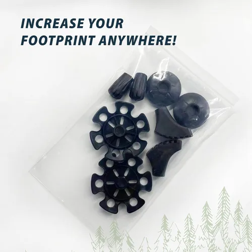 Vista 6 de TREKOLOGY Trekking Pole Tips and Baskets Set - Rubber Replacement Accessories for Walking Sticks and Hiking Pole