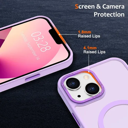 Vista 1395 de Anuck - Funda magnética para iPhone 11 compatible con MagSafe, carcasa trasera mate translúcida dura, borde de TPU, delgada, resistente a impactos