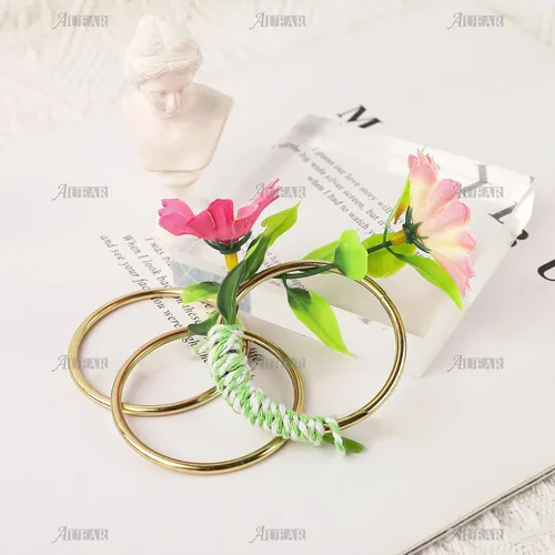 Vista 4 de AUEAR, Paquete de 10 anillos de metal atrapasueños de 2 pulgadas, anillos de macramé para manualidades, manualidades, hogar, color dorado