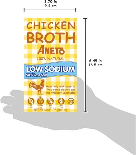Vista 9 de Aneto Caldo de pollo bajo en sodio 100% natural, 34 onzas líquidas