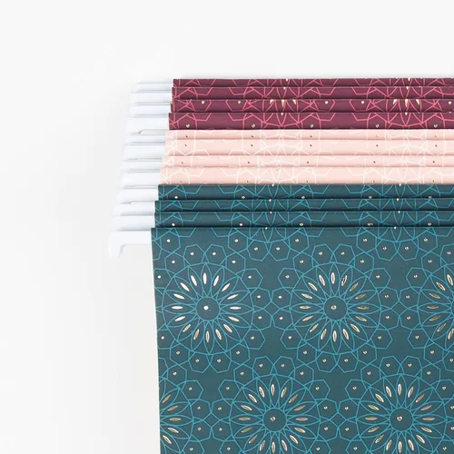 Vista 3 de U Brands Carpetas colgantes para archivos, tonos de joyas Fleuri, 12