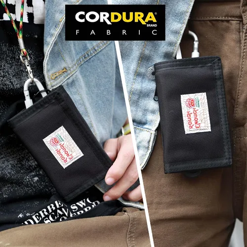 Vista 2 de Rough Enough - Carteras para niños con llavero y cordón, regalos de Navidad para adolescentes
