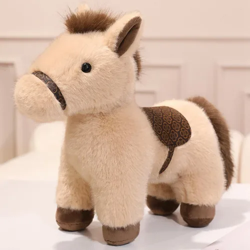 Vista 14 de PEACH CAT Animal de peluche de caballo de 8 pulgadas, lindo caballo de peluche suave, juguetes de peluche, regalos para niños, color negro