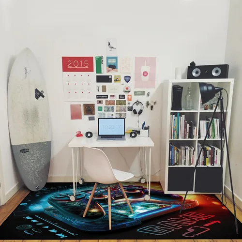 Vista 8 de Alfombra de área de juegos, alfombra de juegos 3D, tapete controlador de gamepad para niños y niñas, dormitorio, sala de juegos, alfombras