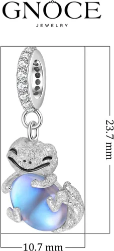 Vista 8 de GNOCE Colgante de plata de ley 925 con diseño de lagarto abraza piedra lunar para mujer, regalo de joyería para mujeres, esposa, cadena