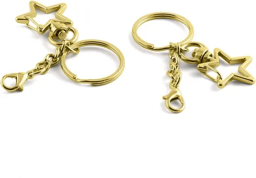 Vista 3 de Llavero con diseño de estrellas, con cierre de mosquetón, metal para bricolaje, accesorios creativos, pentagrama, con cierre de langosta