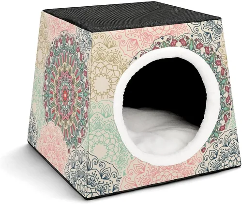 Vista 13 de Fashion Capsule Pet Waterloo plegable Cat House Cat Bed Cat Sofá 3 en 1 Diseño para mascotas pequeñas Pastel Púrpura Corazón
