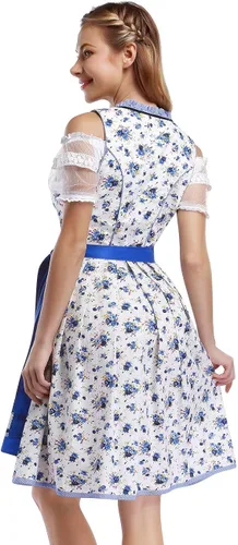Vista 4 de GloryStar - Vestido de Oktoberfest para mujer, diseño de dirndl alemán, bávaro, para Halloween y carnaval