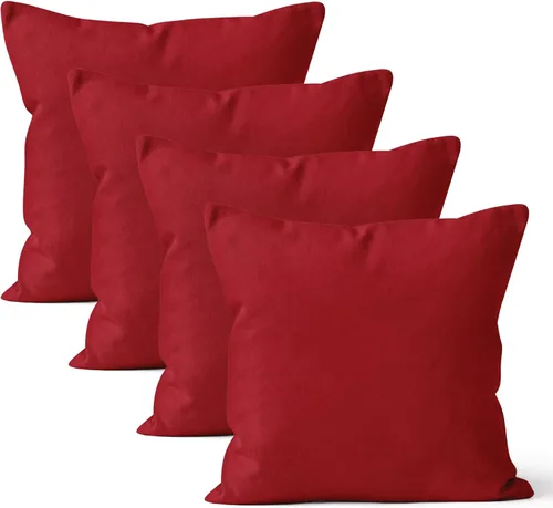 Vista 48 de Encasa XO Juego de 2 fundas de almohada de 12 x 12 pulgadas, color beige, sin rellenos, fundas de almohada de algodón para sala de estar, cama